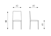 4x Sedia in similpelle grigio scuro 40x496h cm