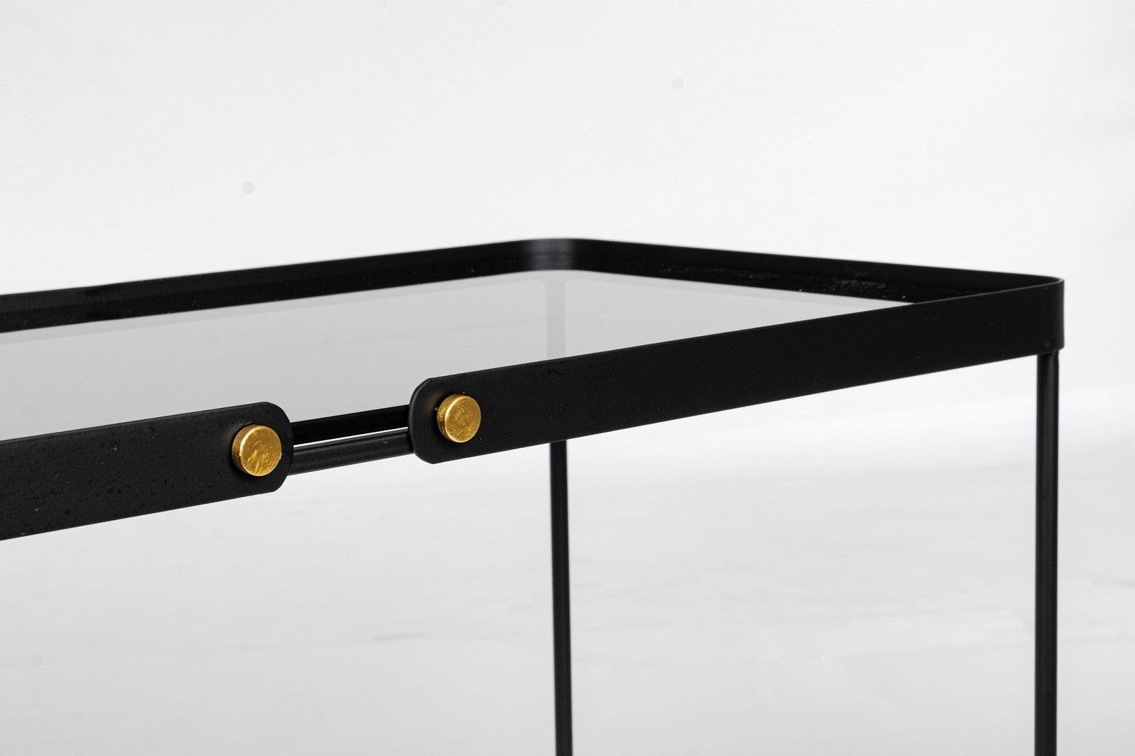 Set 2 tavolini rettangolare acciaio nero Zeina