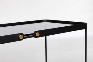 Set 2 tavolini rettangolare acciaio nero Zeina