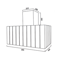 Cappa aspirante CUBE in acciaio inox brunito cm 90