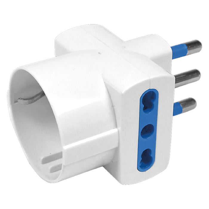 Adattatore triplo 2P + T 16A bianco