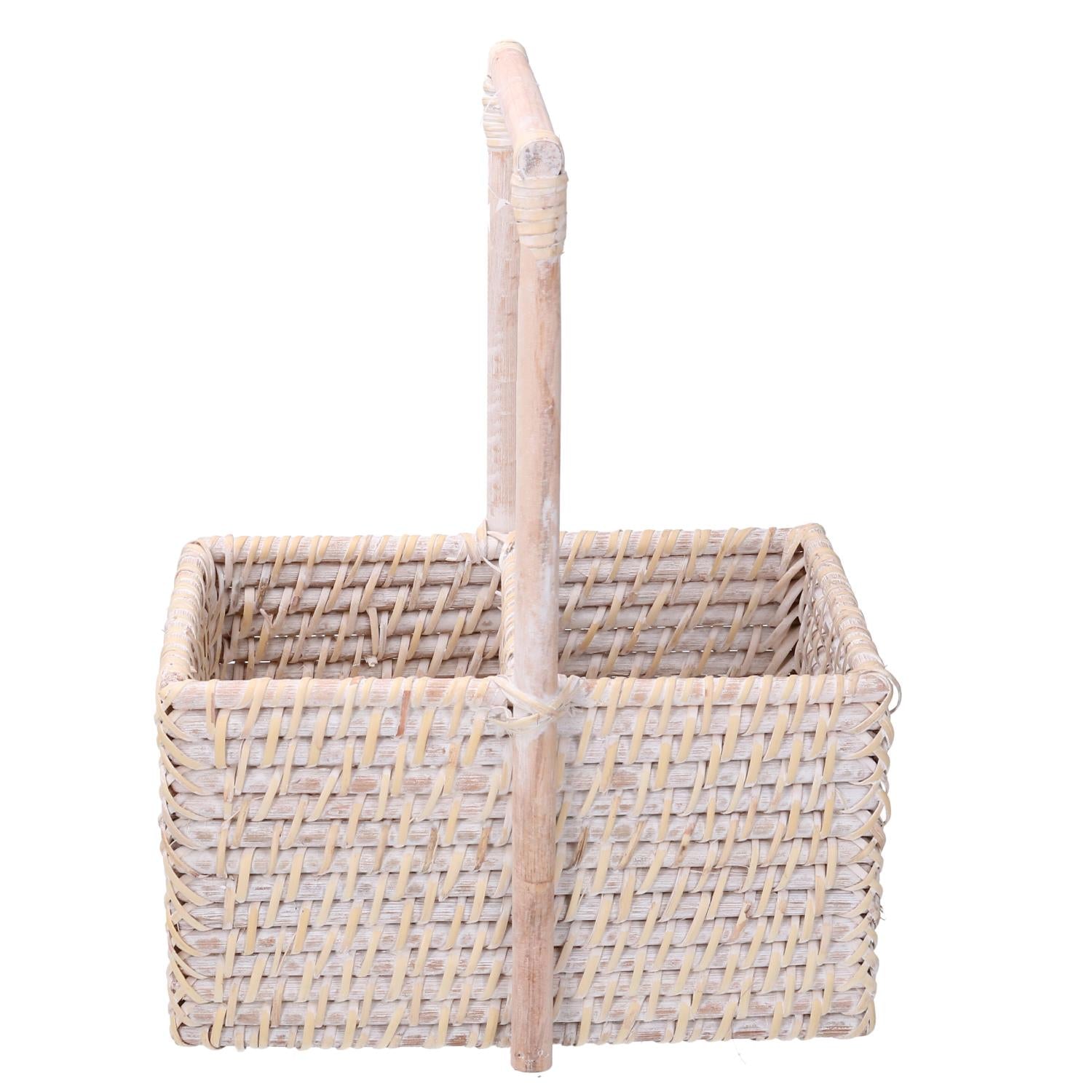 Portabottiglie rattan algarve 2 posti bianco rettangolare cm24,5x14,5h13/31