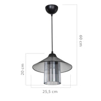 Lampada da soffitto Inka ASZ1463 con paralume in plastica fumé H60xL25.5