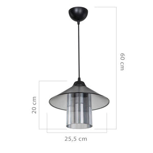 Lampada da soffitto Inka ASZ1463 con paralume in plastica fumé H60xL25.5