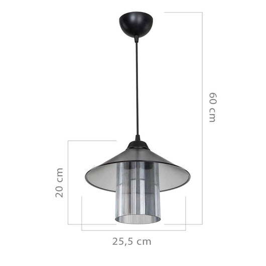 Lampada da soffitto Inka ASZ1463 con paralume in plastica fumé H60xL25.5