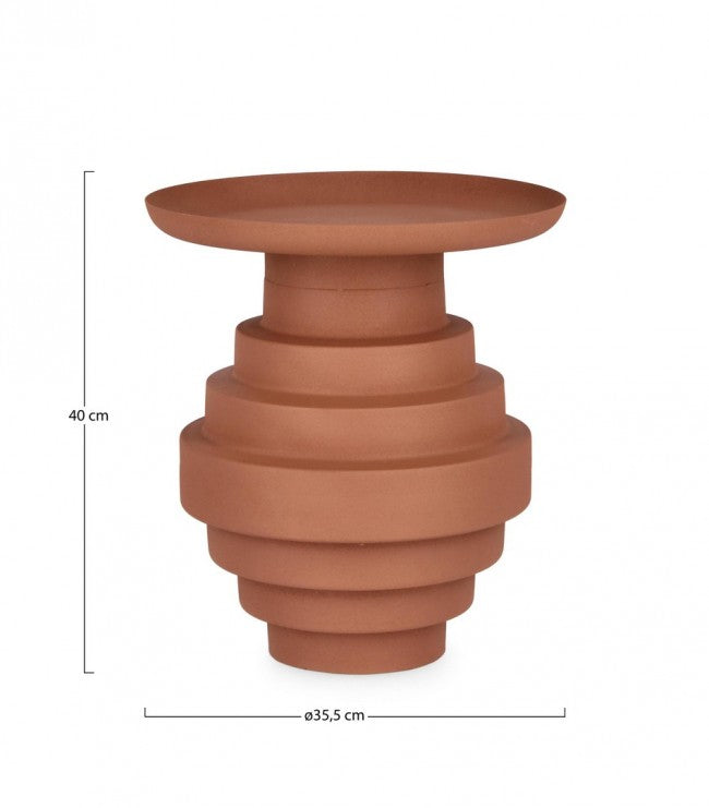 Tavolino Amba terracotta D.35.5 x 40h in acciaio