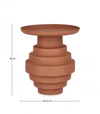 Tavolino Amba terracotta D.35.5 x 40h in acciaio