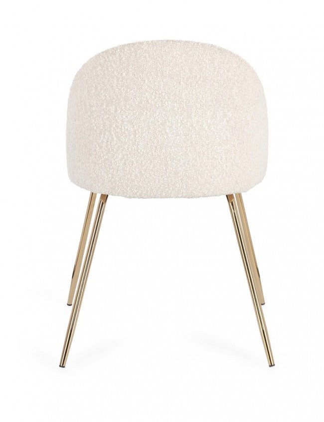 4x Sedia oro/avorio 49x55x77h 46h1 in bouclé