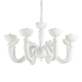 Lampadario a sospensione 8 luci bianco D 95,5 x H 49,5 cm
