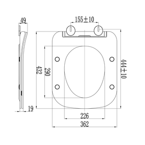 Sedile wc in termoindurente bianco lucido