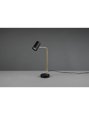 Lampada Da Tavolo Marley Ottone E Spot Nero H45 Trio Lighting