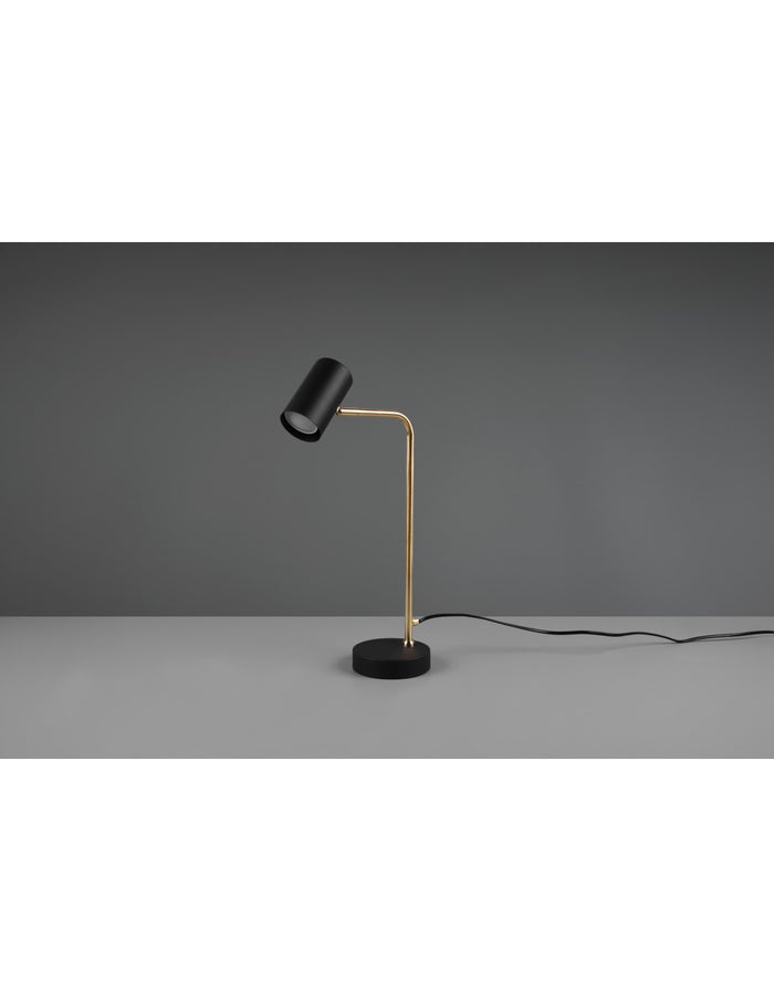 Lampada Da Tavolo Marley Ottone E Spot Nero H45 Trio Lighting