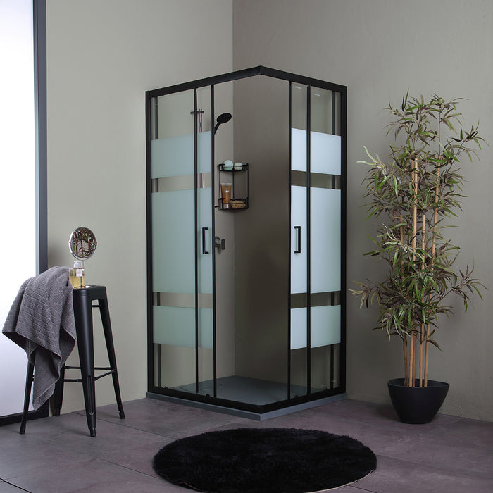 Box doccia 80x120 telaio nero opaco