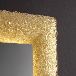 Specchio con cornice in vetro fuso 90x62