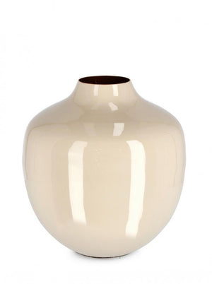 Vaso velma beige D.25x28h in metallo