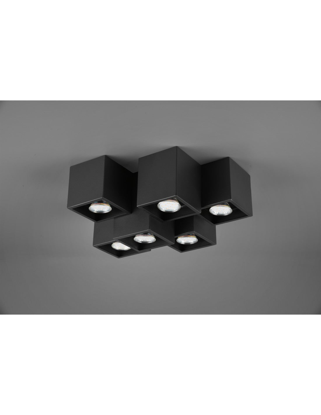 Plafoniera 6 Cubi GU10 RGB Fernando Nero Opaco Trio Lighting
