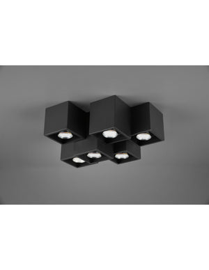Plafoniera 6 Cubi GU10 RGB Fernando Nero Opaco Trio Lighting