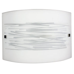 Applique 1xE27 Finitura Cromo Vetro Lastra Bianco Decorato