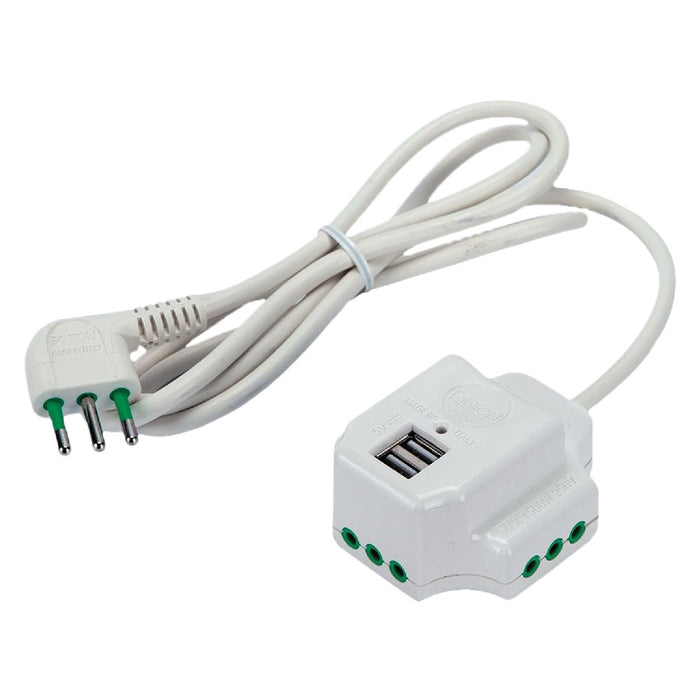 Multipresa mini 3 uscite bianca 1,5m