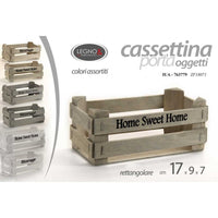 36x Cassettina in legno portaoggetti home sweet cm 17 x 8.5 x 7 h