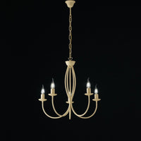 Lampadario in ferro Avorio decape cinque luci 55x h53 cm