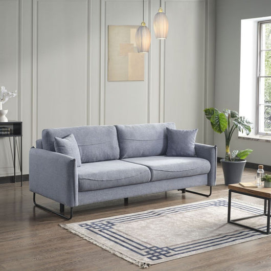 Divano letto grigio chiaro 214x108x96