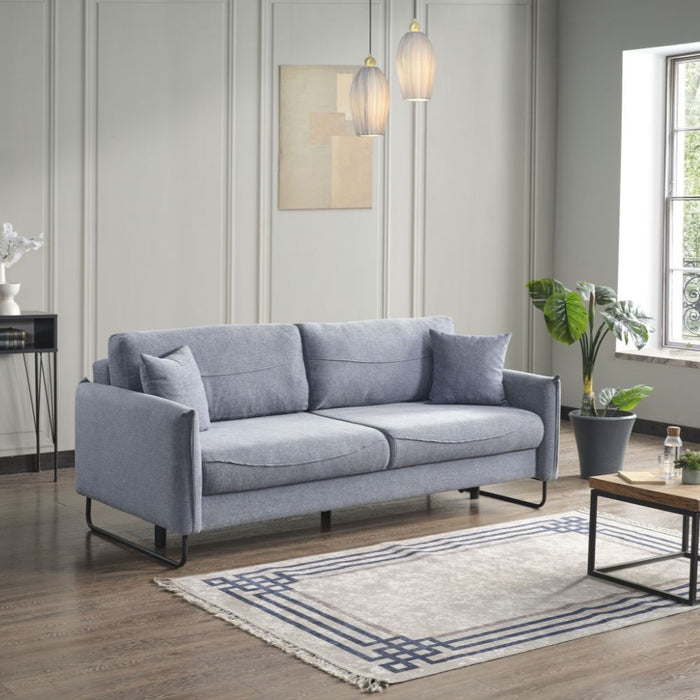 Divano letto grigio chiaro 214x108x96