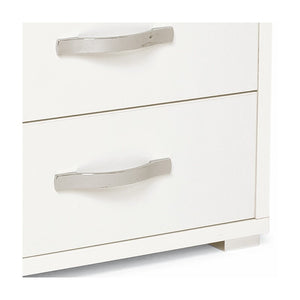 Comodino con 2 cassetti bianco frassinato in legno nobilitato 36x52xH 43