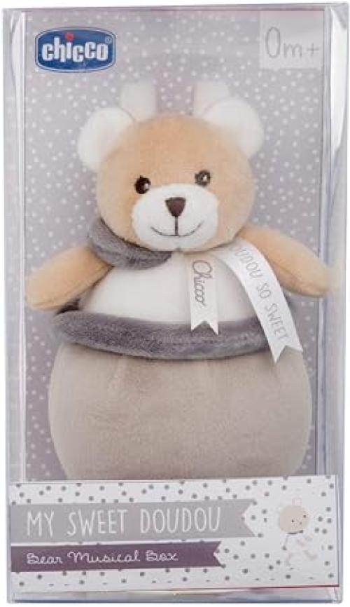 Chicco - Gioco My Sweet DouDou Carillon Orsetto, in Morbido Velour da Agganciare alla Culla, con Ninna Nanna per Accompa