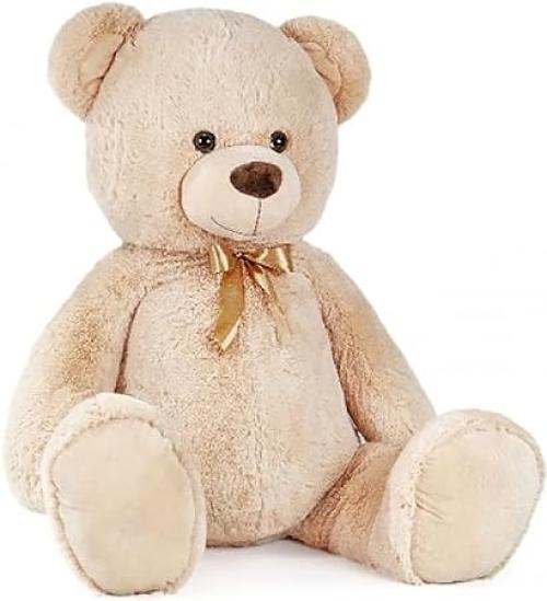 DE. CAR Peluche Orso Beige 130CM con Fiocco