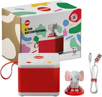 FABA - Raccontastorie Bianco - Cantastorie per Bambini, Cassa Audio con Personaggio Sonoro Ele l`Elefante, Gioco Educati