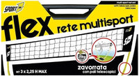 RETE DA PALLAVOLO BEACH VOLLEY BEACH TENNIS PER BAMBINI DA ESTERNO MODELLO FLEX OUTDOOR MULTISPORT H 225 CM