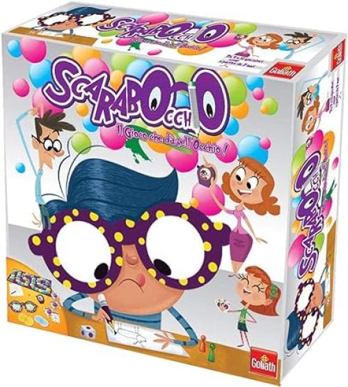 Scarabocchio il Gioco che Da nell`Occhio, Gioco da Tavolo per Disegnare, con Occhiali Speciali, Bambini e Bambine dai 7