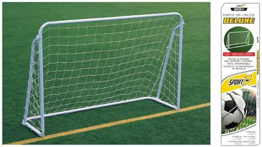 Sport1 Porta da Calcio Deluxe in acciaio Bianco 180x60x120 cm