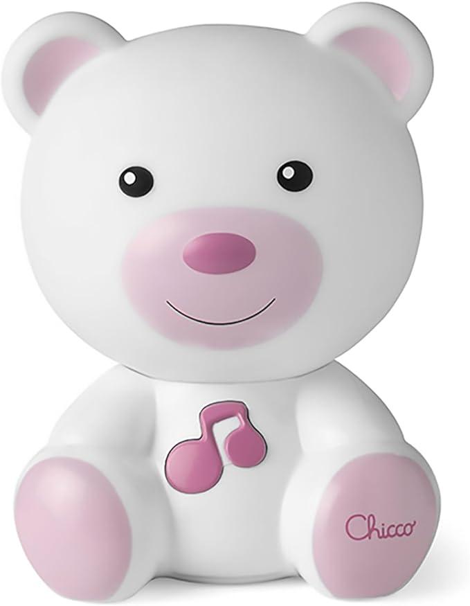Chicco - Luce Notte e Luce Guida, Lampada Portatile a Forma di Orso con Musica Classica e Suoni Rilassanti, Evolutive, R