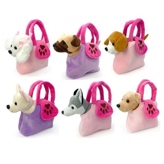 Decar-Peluche cane con borsetta 25 cm,modello casuale