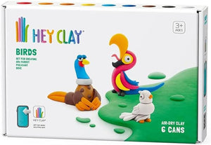 Hey Clay Birds 1, pasta modellabile medium set Uccelli 1. Argilla da Modellare per Bambini in confezione da 3 soggetti c