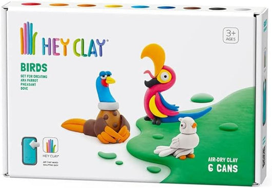 Hey Clay Birds 1, pasta modellabile medium set Uccelli 1. Argilla da Modellare per Bambini in confezione da 3 soggetti c