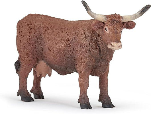 Papo 51042 Figurina Vacca Francese Salers cod, Colore Rosso