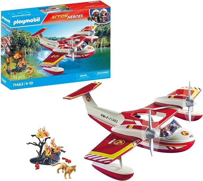 Playmobil Action Heroes 71463 Idrovolante dei pompieri, missioni eroiche di soccorso, con un vigile del fuoco, giochi di