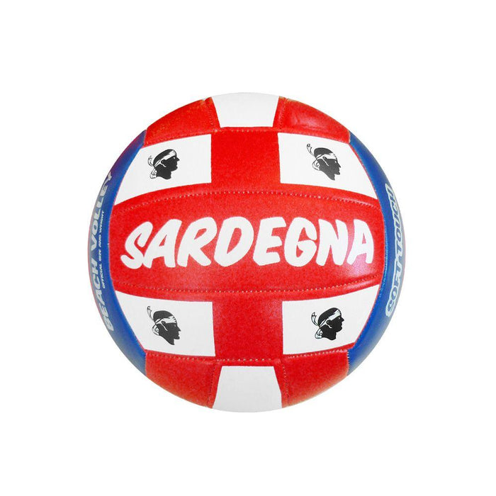 PALLONE BEACH/V`SARDEGNA` in cuoio sintetico cucito, misura 5