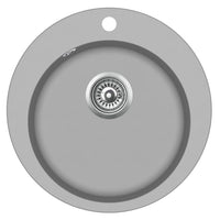 Lavello da cucina in granito, vasca singola, rotondo, grigio, arredamento per la cucina di casa 02_0002326