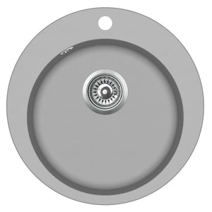 Lavello da cucina in granito, vasca singola, rotondo, grigio, arredamento per la cucina di casa 02_0002326