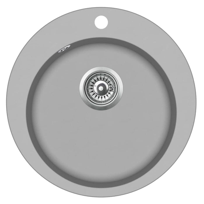 Lavello da cucina in granito, vasca singola, rotondo, grigio, arredamento per la cucina di casa 02_0002326