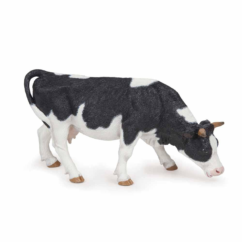 Papo - Black and white grazing cow