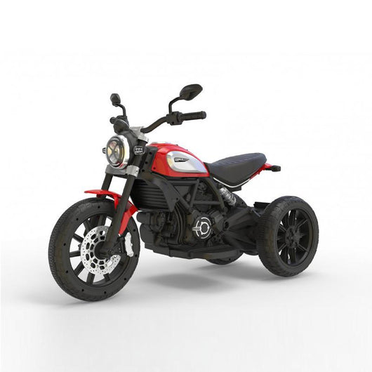 Moto Elettrica per Bambini con Tre Ruote, Marcia Indietro, Batteria 12V 3.5Ah, Luci Anteriori e Posteriori, Lettore Musi