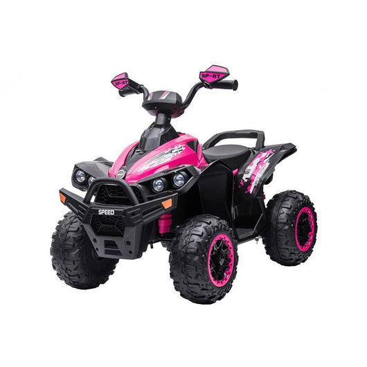 Quad Elettrico per Bambini con Batteria 12V 7Ah, Motori 35Wx2, Due Velocita Avanti e Indietro, Luce Anteriore, Clacson e