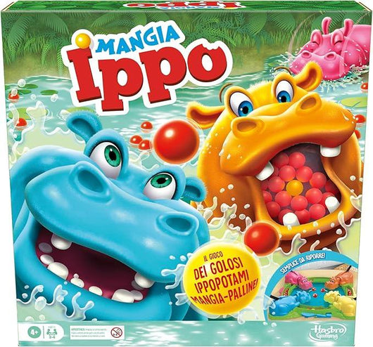 Gioco da tavolo,Mangia Ippo, gilgioco deigolosi ippopotami mangia palline,Hasbro,Eta4+