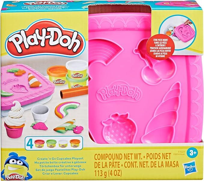 Play-Doh Create ?n Go Cupcakes Playset, Play-Doh Set with Storage Container, Arts And Crafts Activities,Hasbro,eta 3+