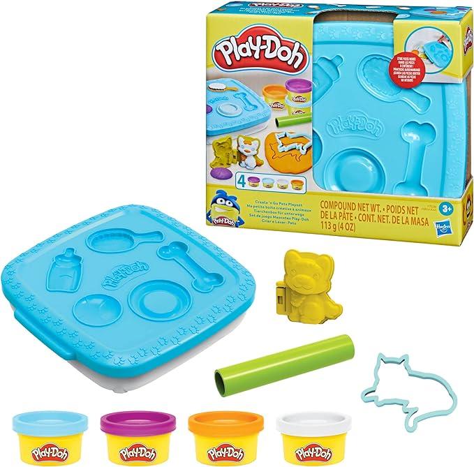 Play-Doh Create ?n Go Pets Playset, Play-Doh Set with Storage Container,Hasbro,eta 3+